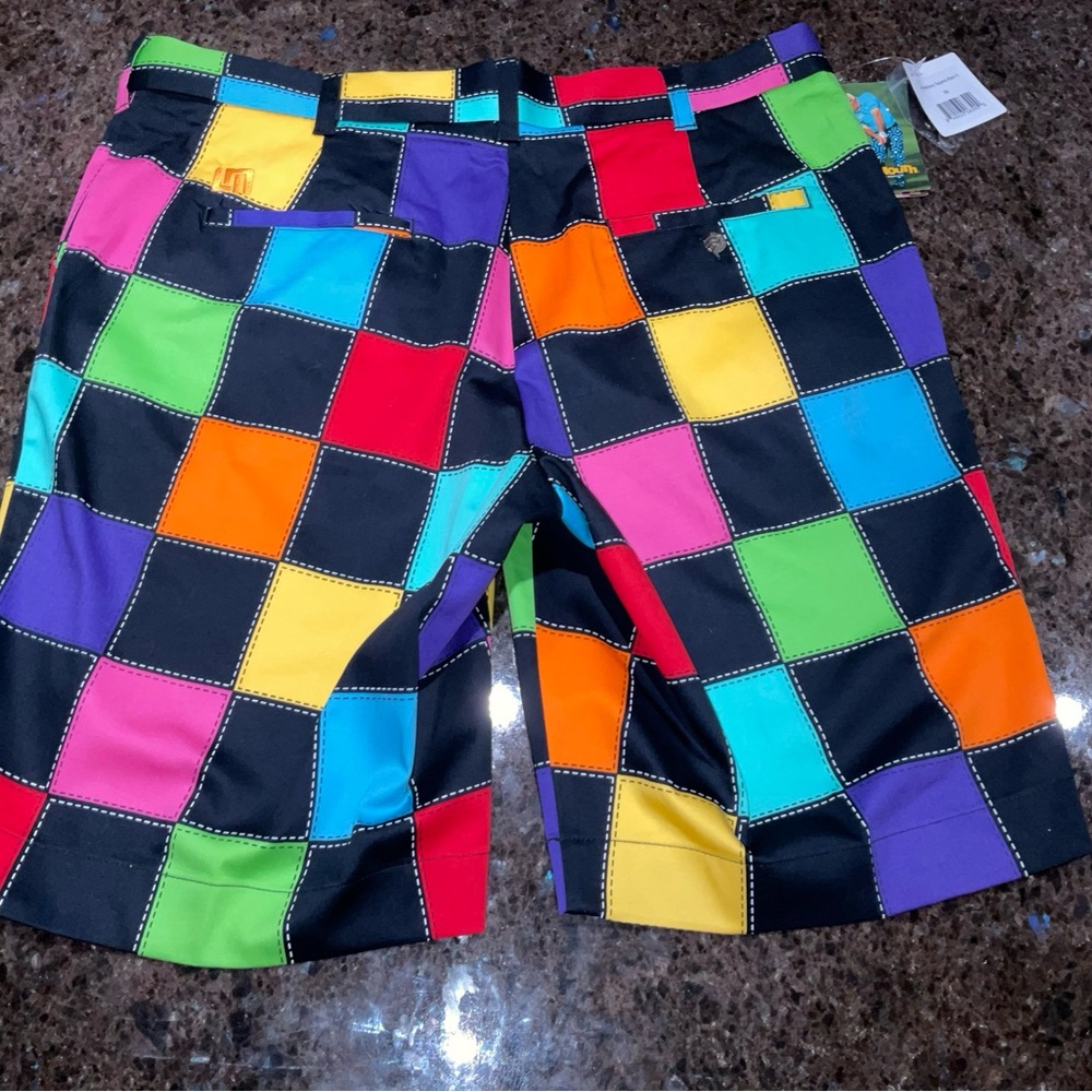 Loudmouth Golf Shorts Men’s Size 36 NEW “HollyWoody Squares” Discontinued Rare